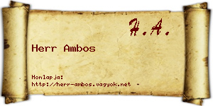 Herr Ambos névjegykártya